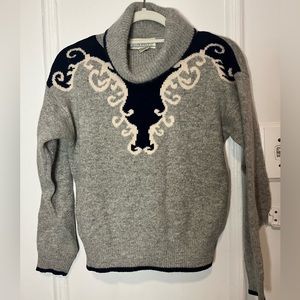 Vintage intarsa ski sweater angora
